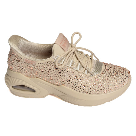 UNO RHINESTONED AIR Beige, Baskets running Skechers