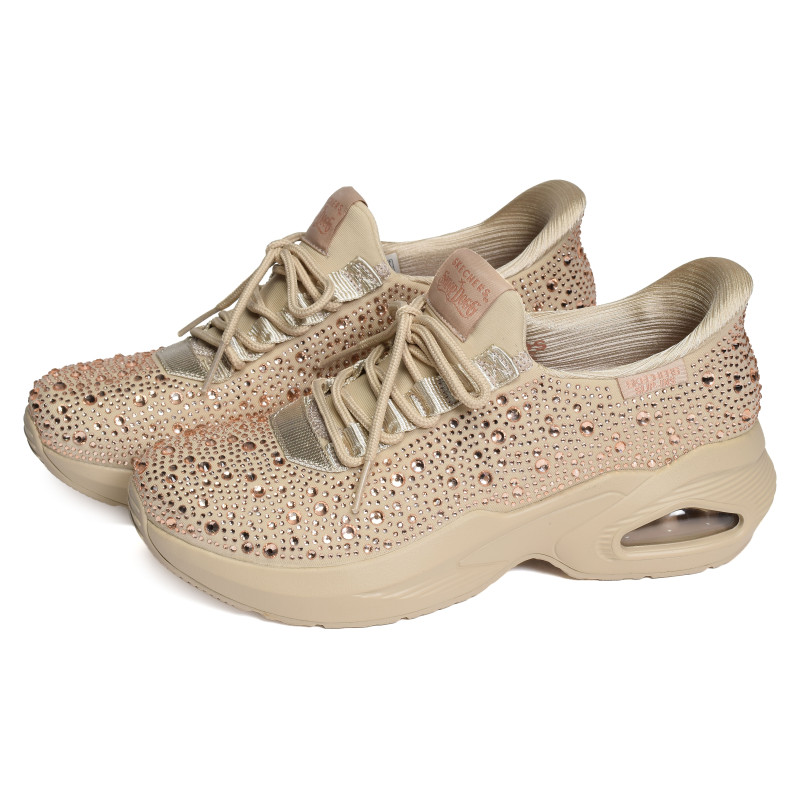 UNO RHINESTONED AIR Beige, Baskets running Skechers