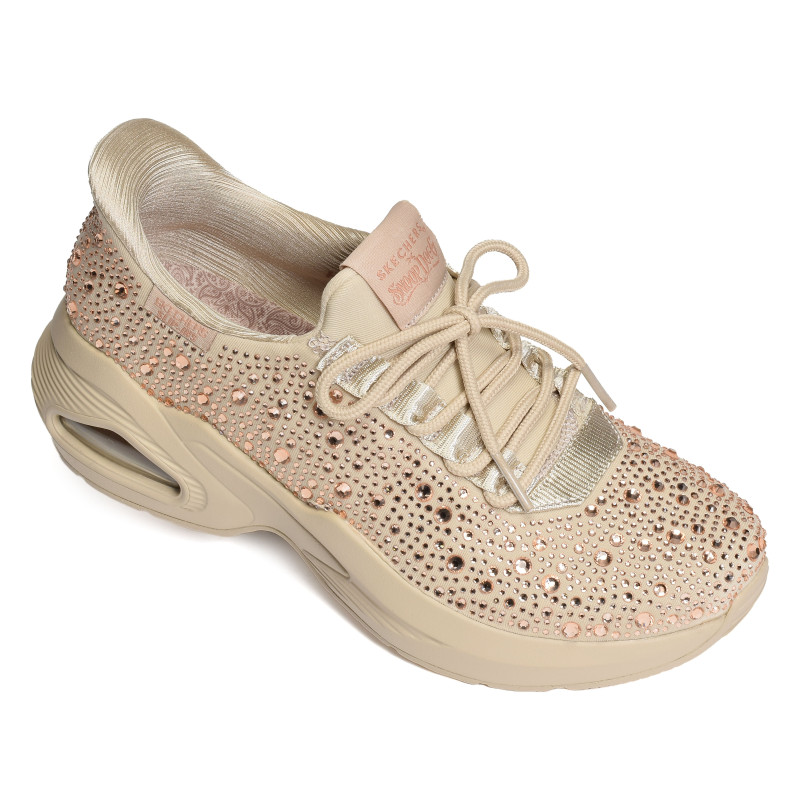 UNO RHINESTONED AIR Beige, Baskets running Skechers