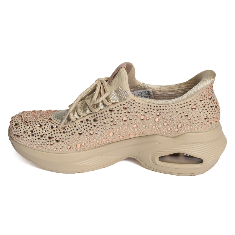 UNO RHINESTONED AIR Beige, Baskets running Skechers