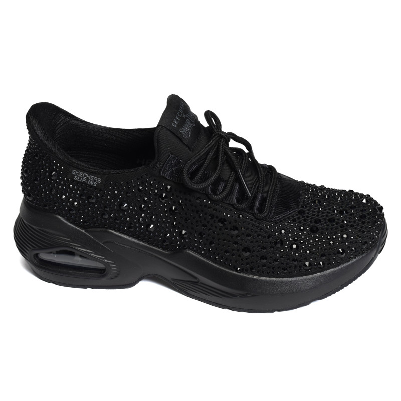 UNO RHINESTONED AIR Noir, Baskets running Skechers