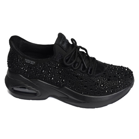 UNO RHINESTONED AIR Noir, Baskets running Skechers
