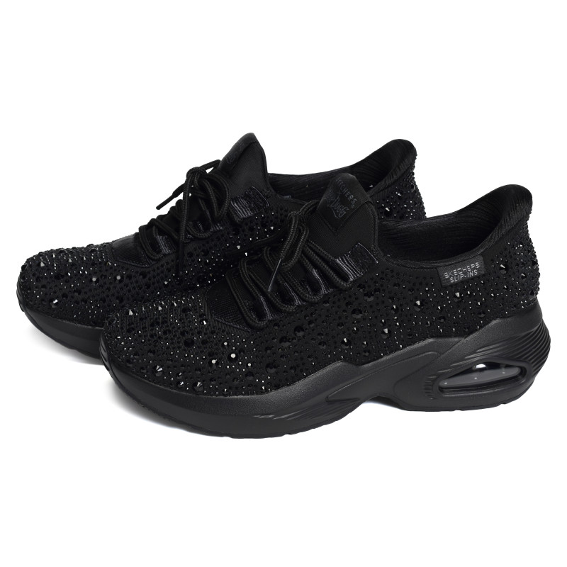 UNO RHINESTONED AIR Noir, Baskets running Skechers