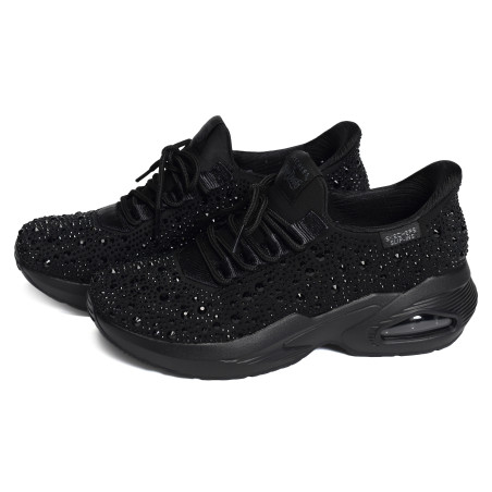 UNO RHINESTONED AIR Noir, Baskets running Skechers