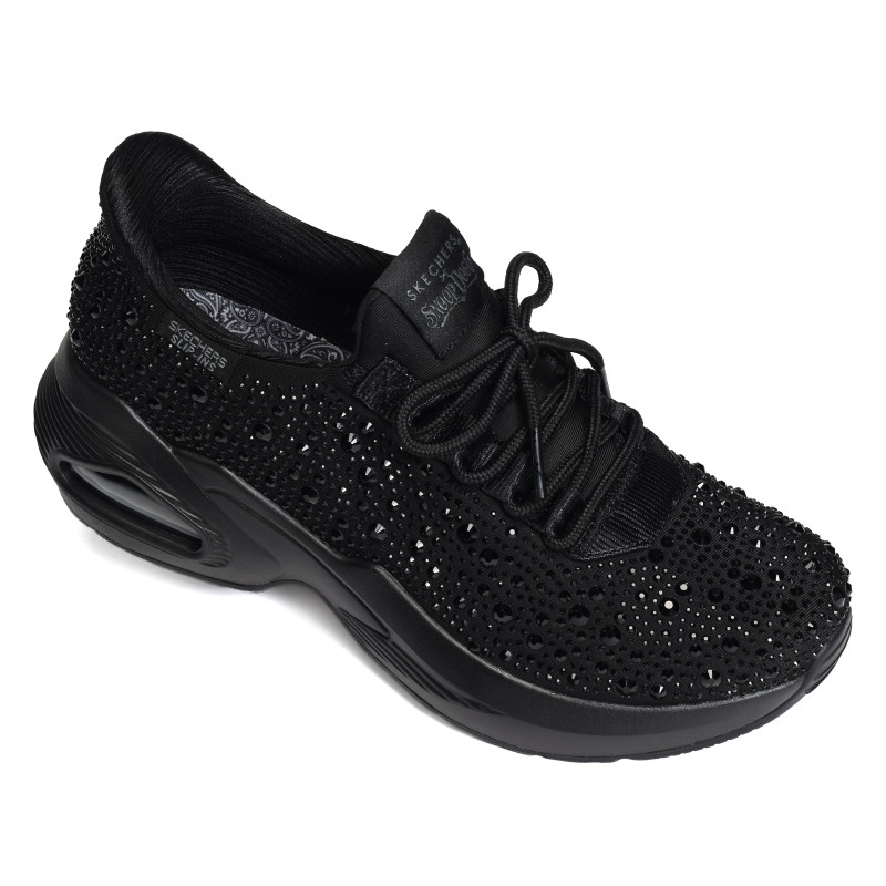 UNO RHINESTONED AIR Noir, Baskets running Skechers