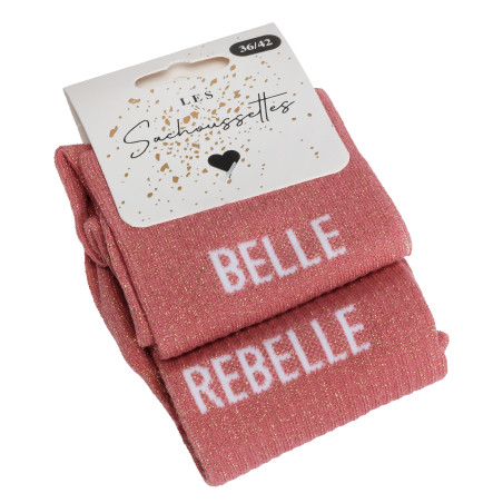 BELLE REBELLE Rose, Chaussettes Les Sachoussettes