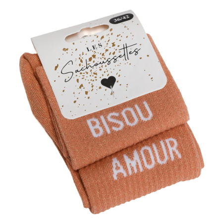 BISOU AMOUR Orange, Chaussettes Les Sachoussettes