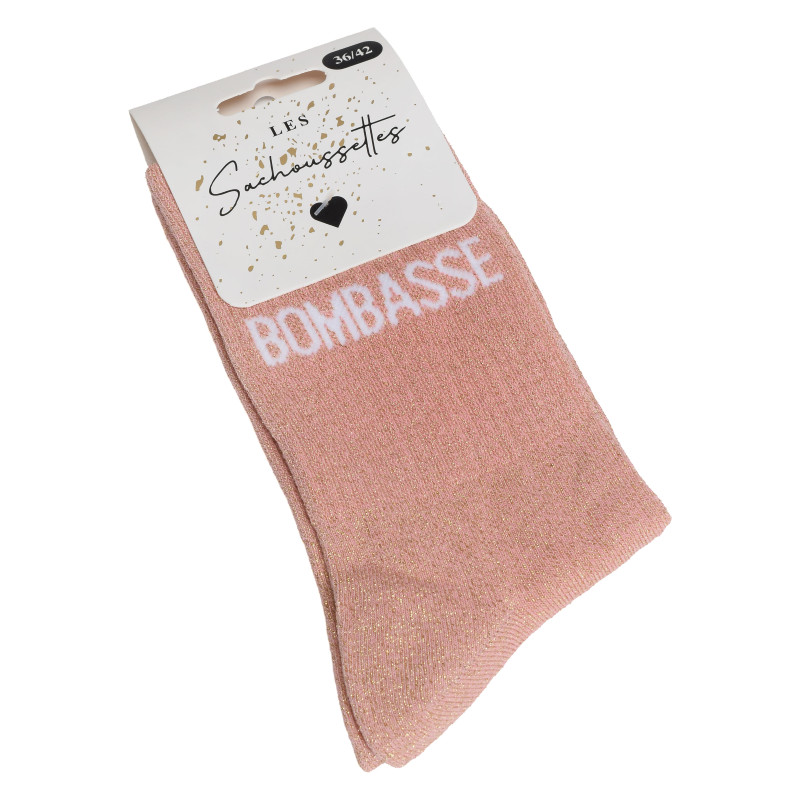 BOMBASSE Rose Glitter, Chaussettes Les Sachoussettes