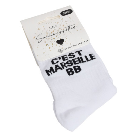 CEST MARSEILLE BB Blanc Noir, Chaussettes Les Sachoussettes