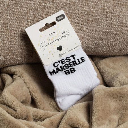 CEST MARSEILLE BB Blanc Noir, Chaussettes Les Sachoussettes