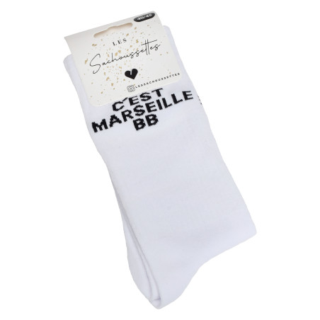 CEST MARSEILLE BB Blanc Noir, Chaussettes Les Sachoussettes
