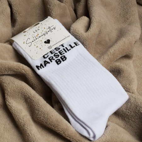 CEST MARSEILLE BB Blanc Noir, Chaussettes Les Sachoussettes