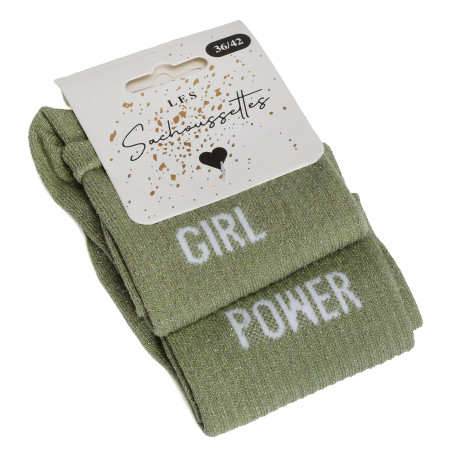 GIRL POWER Vert Clair, Chaussettes Les Sachoussettes