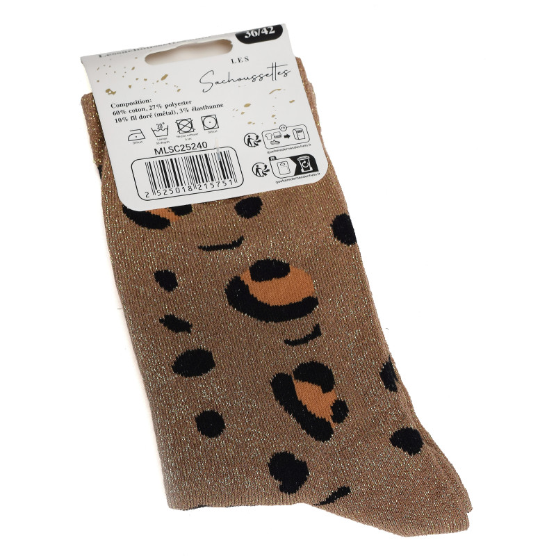FELINE Marron Léopard, Chaussettes Les Sachoussettes