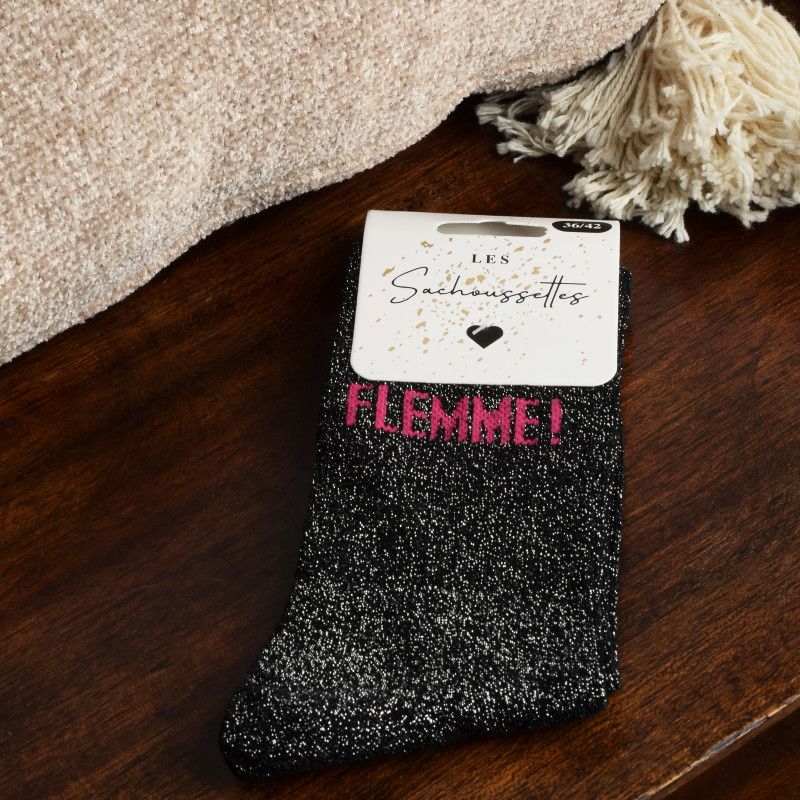FLEMME Noir, Chaussettes Les Sachoussettes