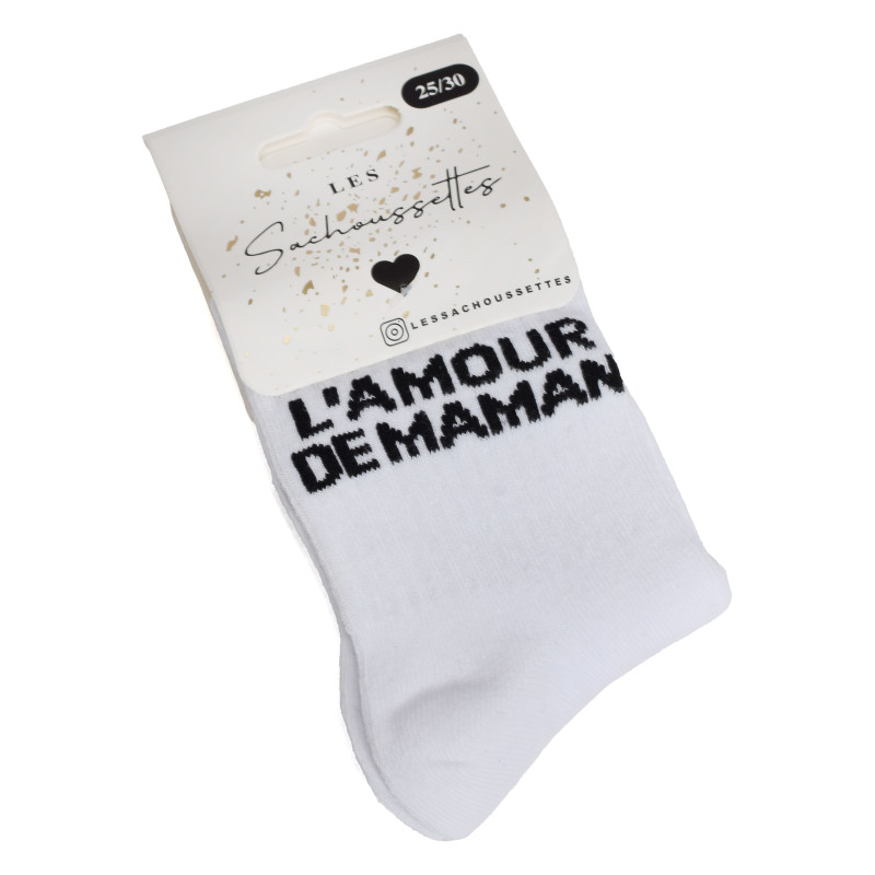 LAMOUR DE MAMAN Blanc Noir, Chaussettes Les Sachoussettes