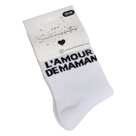 LAMOUR DE MAMAN Blanc Noir, Chaussettes Les Sachoussettes