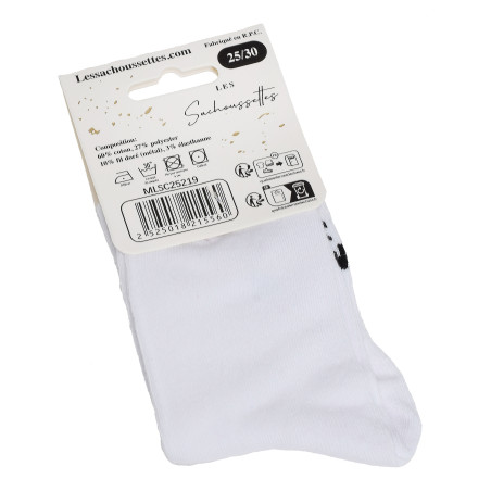 LAMOUR DE MAMAN Blanc Noir, Chaussettes Les Sachoussettes