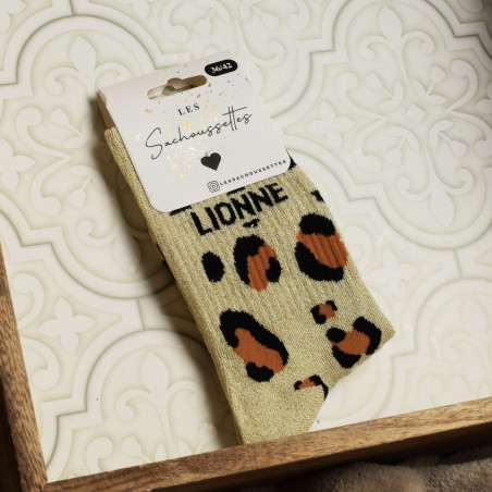 LIONNE Or Léopard, Chaussettes Les Sachoussettes