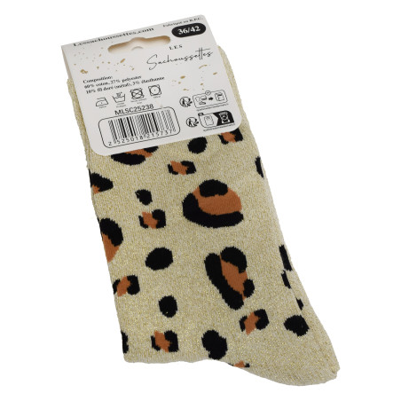 LIONNE Or Léopard, Chaussettes Les Sachoussettes
