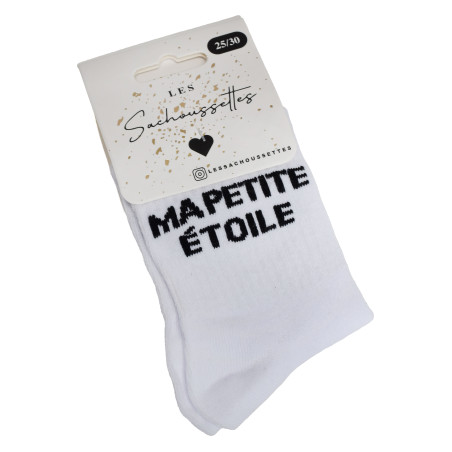 MA PETITE ETOILE Blanc Noir, Chaussettes Les Sachoussettes
