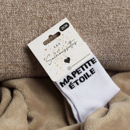 MA PETITE ETOILE Blanc Noir, Chaussettes Les Sachoussettes