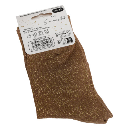 MAMIE DAMOUR Marron Or, Chaussettes Les Sachoussettes