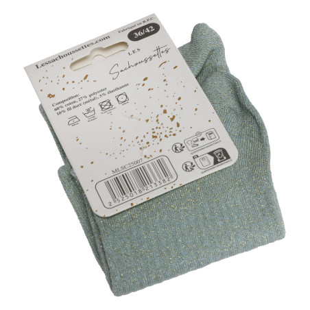 MAMIE DAMOUR Vert Eau, Chaussettes Les Sachoussettes