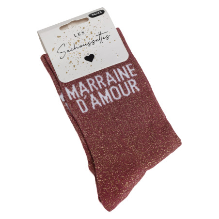 MARRAINE DAMOUR Rose Foncé, Chaussettes Les Sachoussettes