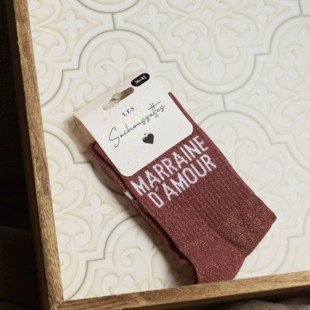 MARRAINE DAMOUR Rose Foncé, Chaussettes Les Sachoussettes