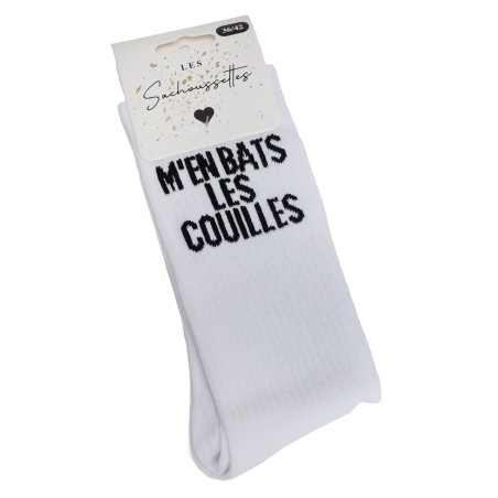 MEN BATS LES COUILLES Blanc Noir, Chaussettes Les Sachoussettes