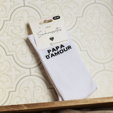 PAPA DAMOUR Blanc Noir, Chaussettes Les Sachoussettes