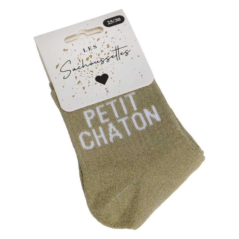 PETIT CHATON Beige Platine, Chaussettes Les Sachoussettes