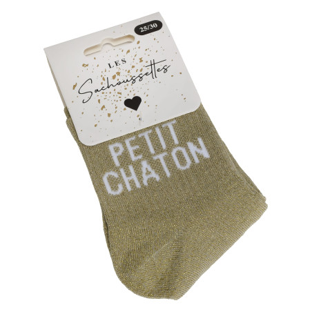 PETIT CHATON Beige Platine, Chaussettes Les Sachoussettes