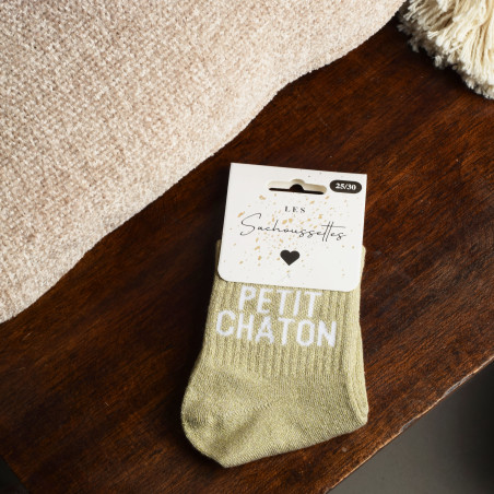 PETIT CHATON Beige Platine, Chaussettes Les Sachoussettes