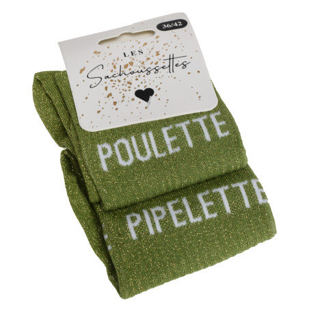 POULETTE PIPELETTE Vert, Chaussettes Les Sachoussettes