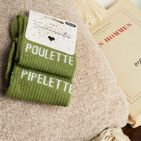 POULETTE PIPELETTE Vert, Chaussettes Les Sachoussettes