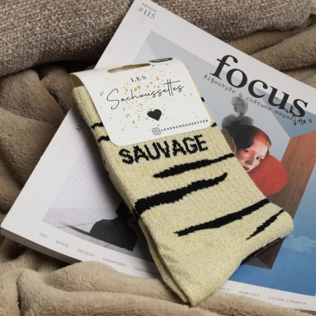 SAUVAGE Or Noir, Chaussettes Les Sachoussettes