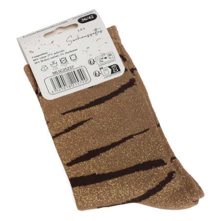 TIGRESSE Marron Or, Chaussettes Les Sachoussettes