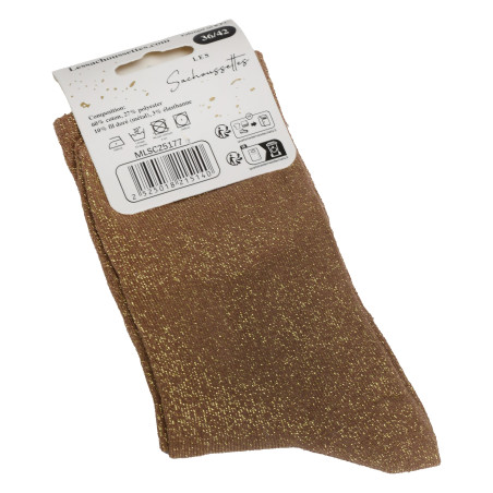 SOLAIRE Marron Or, Chaussettes Les Sachoussettes