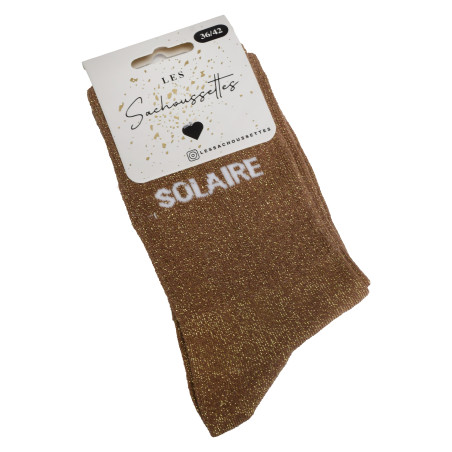 SOLAIRE Marron Or, Chaussettes Les Sachoussettes