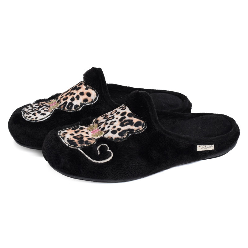 9014 Noir Léopard, Mules La Maison de l'Espadrille