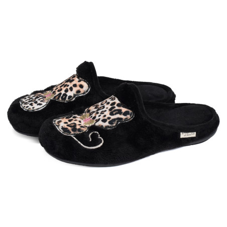 9014 Noir Léopard, Mules La Maison de l'Espadrille