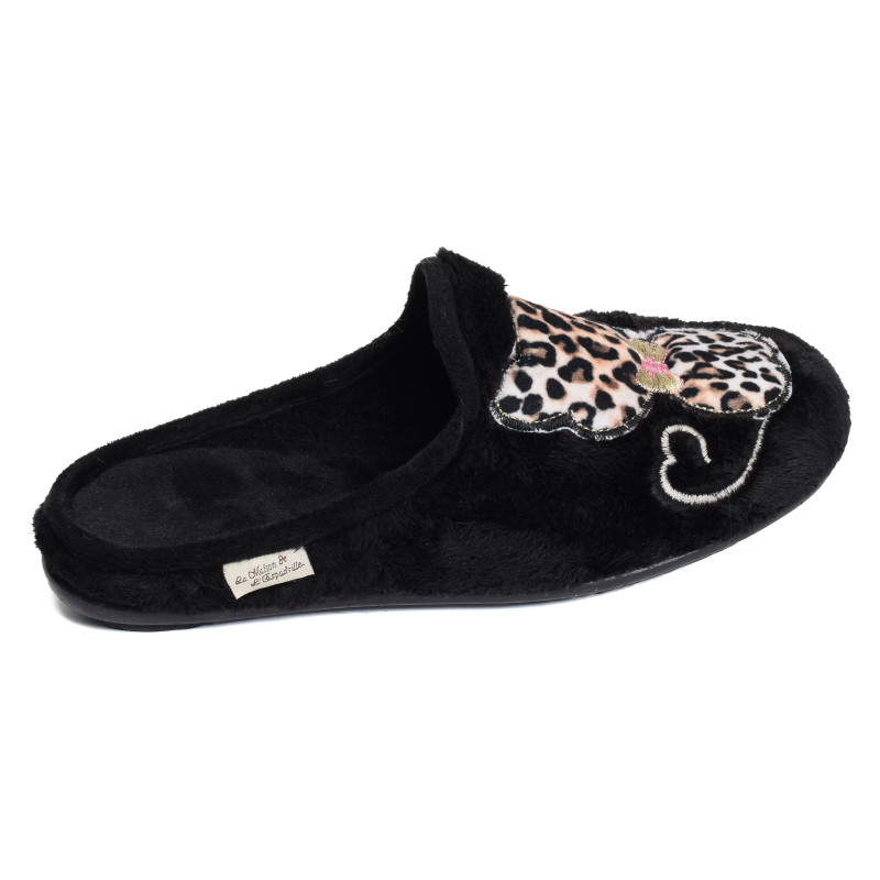 9014 Noir Léopard, Mules La Maison de l'Espadrille