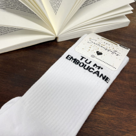 TU MEMBOUCANE Blanc Noir, Chaussettes Les Sachoussettes