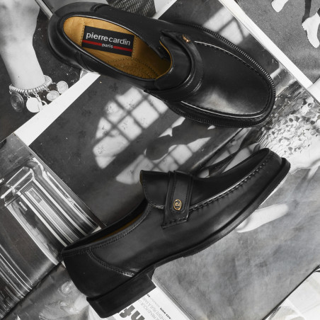 BARIUS Noir, Mocassins Pierre Cardin