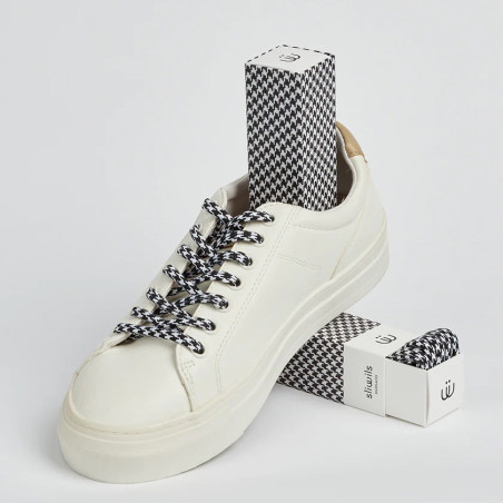 LACETS JAZZ Blanc Noir, Lacets Sliwils