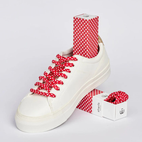 LACETS LINDY Rouge Blanc, Lacets Sliwils