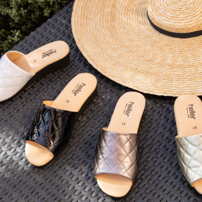 YARUS Verni Noir, Mules Heller