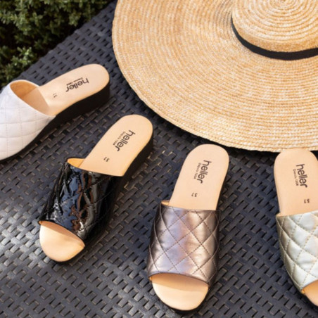 YARUS Verni Noir, Mules Heller